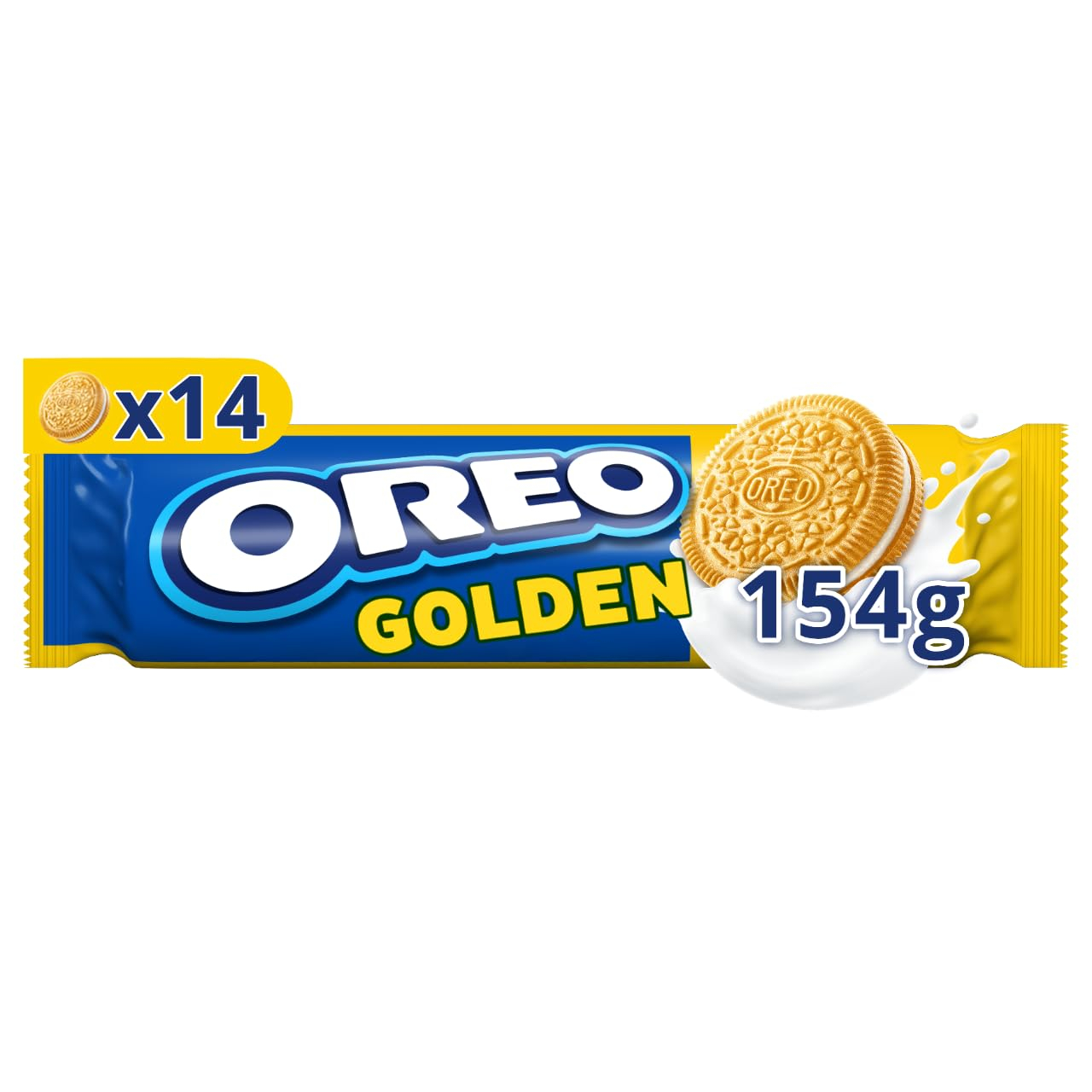 OREO Golden sabor a vainilla Galletas rellenas pack 14 galletas 154 g