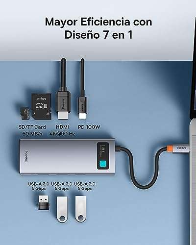 Baseus Hub USB C 7 en 1 Adaptador con HDMI