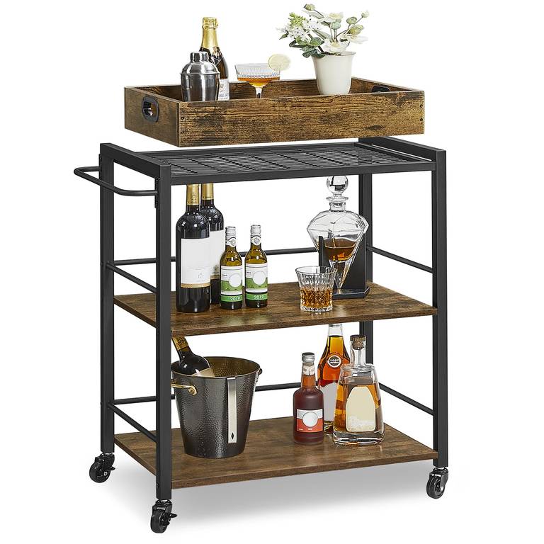 VASAGLE Carrito de Cocina, Carrito Auxiliar con Ruedas