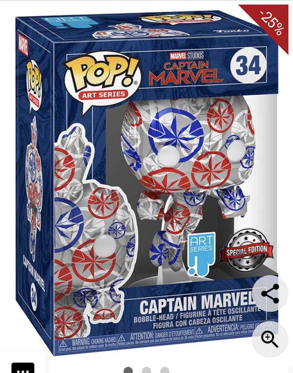 Figura vinilo Captain Marvel - (Art Series) 34 ¡Funko Pop!