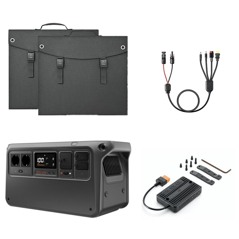 Estación de Energía Portátil DJI Power 1000 V2 (1024 Wh | 2x Panel Solar Plegable 200W | Incluye Adaptadores DC & MPPT)