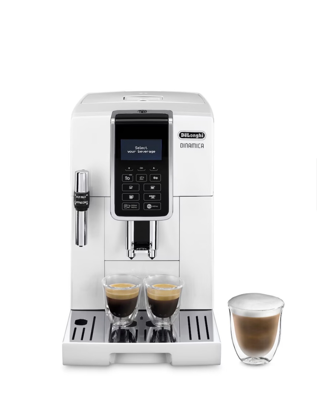 Cafetera superautomática De´Longhi Dinamica ECAM350.35.W con recetas de café automáticas