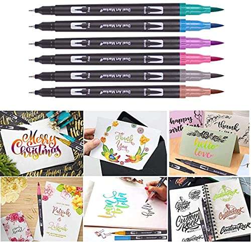Bonala 132 Rotuladores de Punta Pincel de arte para Lettering, caligrafía, Colorear, dibujar, pintar: regalo para niños y adultos.
