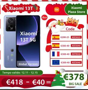 Xiaomi 13T 8Gb-256Gb versión global, (12/256 por 415€) envío desde España