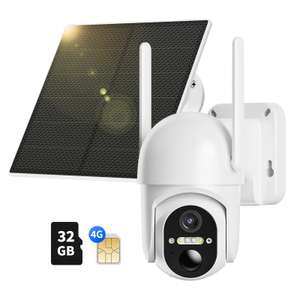 Camara Vigilancia Exterior con Panel Solar con Tarjeta 32GB y SIM