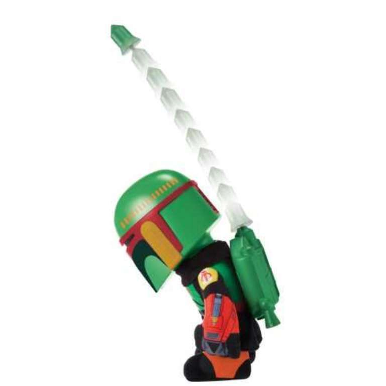 Peluche Mattel HHW55 Star Wars Boba Fett clonador de voz con lanza cohetes.(socios 12,50€)