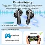 Auriculares Inalambricos Bluetooth 5.3 Estéreo con 4 HD Mic, 40H, Cancelacion de Ruido, Control Táctil, IPX7, Carga Rápida USB-C