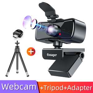 Essager - cámara Web C3 1080P, Webcam 2K Full HD para P + tripode (desde España)