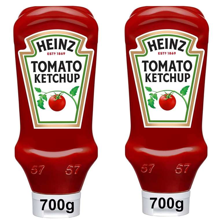2 x Heinz salsa Ketchup envase 700g Sin Gluten [Unidad 2'55€]