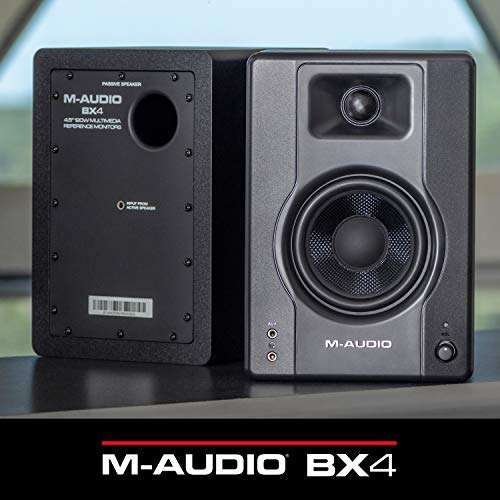 M-Audio BX4 Pair - Par de Monitores de estudio, Altavoces para PC de sobremesa de 120 W para producción musical