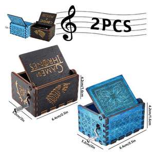 Set 2 Cajas de Musica Harry Potter + Juego de Tronos de Madera Tallada