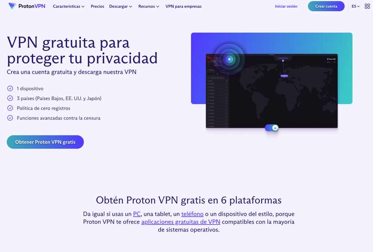 Proton VPN Plus al 60% x 30 meses, 3,99€/mes