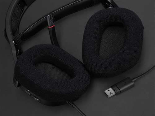 Corsair HS80 RGB USB Auriculares premium para juegos con sonido envolvente 7.1 (Micrófono omnidireccional) negro o blanco