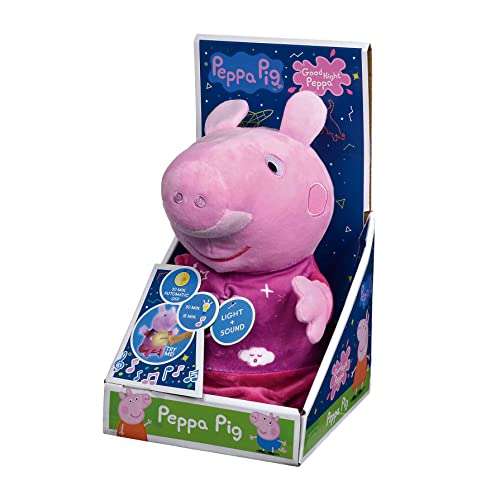Simba Toys - Peluche Peppa Pig Buenas Noches con Luz y Música de Nana, Material Suave y Agradable, 100% Original, Apto para Niños y Niñas