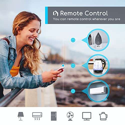 Aigostar Alexa Enchufe Inteligente Wi-Fi, 10A 2300W no necesita HUB. Control Remoto AigoSmart App and Voz, Alexa y Google Home