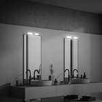 Lámpara de espejo LED para baño, lámpara de espejo para baño, IP44, color de luz blanco neutro, 7W, cromo, 32 cm