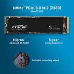 Crucial SSD interno P3 NVMe M.2 PCIe Gen3 de 1 TB. 2 unidades por 92.30€ con envío incluido.