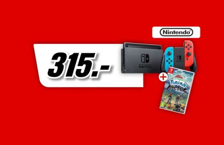 Consola - Nintendo Switch, 6.2", Joy-Con, Azul y Rojo Neón + Pokemon Arceus
