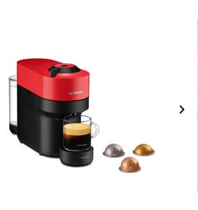 Cafetera de cápsulas - Nespresso Krups Vertuo Pop XN920510, 1500 W, 0.56 L, Tecnología Centrifusion, Wi-Fi, Spicy Red