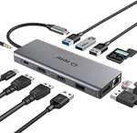 HUB TOTU USB Tipo C 12 en 1 (4 K Dual HDMI y DP, 75 W PD)