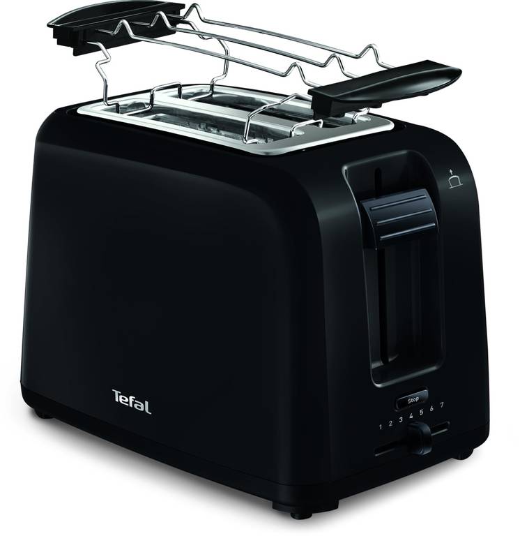 Tefal Tostadora Vita de 2 ranuras con calentador de panecillos, elevación extra alta y 7 niveles de tostado