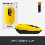 Logitech POP inalámbrico con Emoji personalizable, tecnología SilentTouch, Bluetooth, USB, multidispositivo, (amarillo morado o rosa)