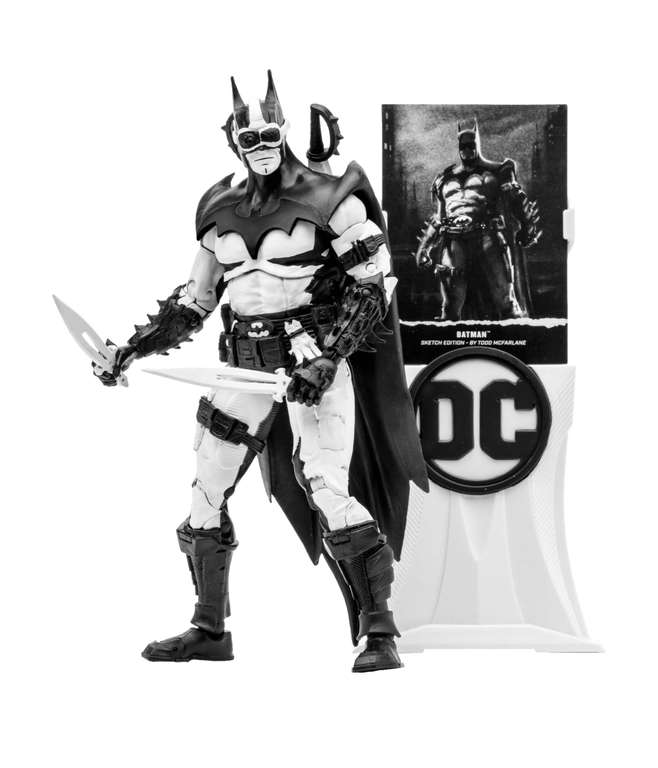 Figura de Batman de McFarlane- Edición de Artista de Bocetos con Accesorios,Caja de Diseño y Tarjeta de Arte Coleccionable