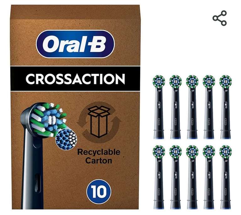 Oral-B Pro CrossAction Recambios para Cepillo de Dientes Eléctrico, Pack de 10 Cabezales