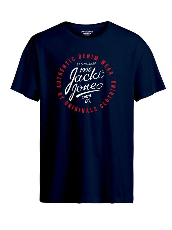 Jack & Jones Hombre Pack 2 Camisetas Modelo Joreskild en color Blanca y azul , Ajuste Slim Fit. Con cupón de bienvenida