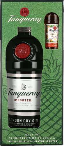Tanqueray LONDON DRY GIN Imported 47,3% Vol. 0,7l in Giftbox Tanqueray SEVILLA Gin Miniatur 0,05l