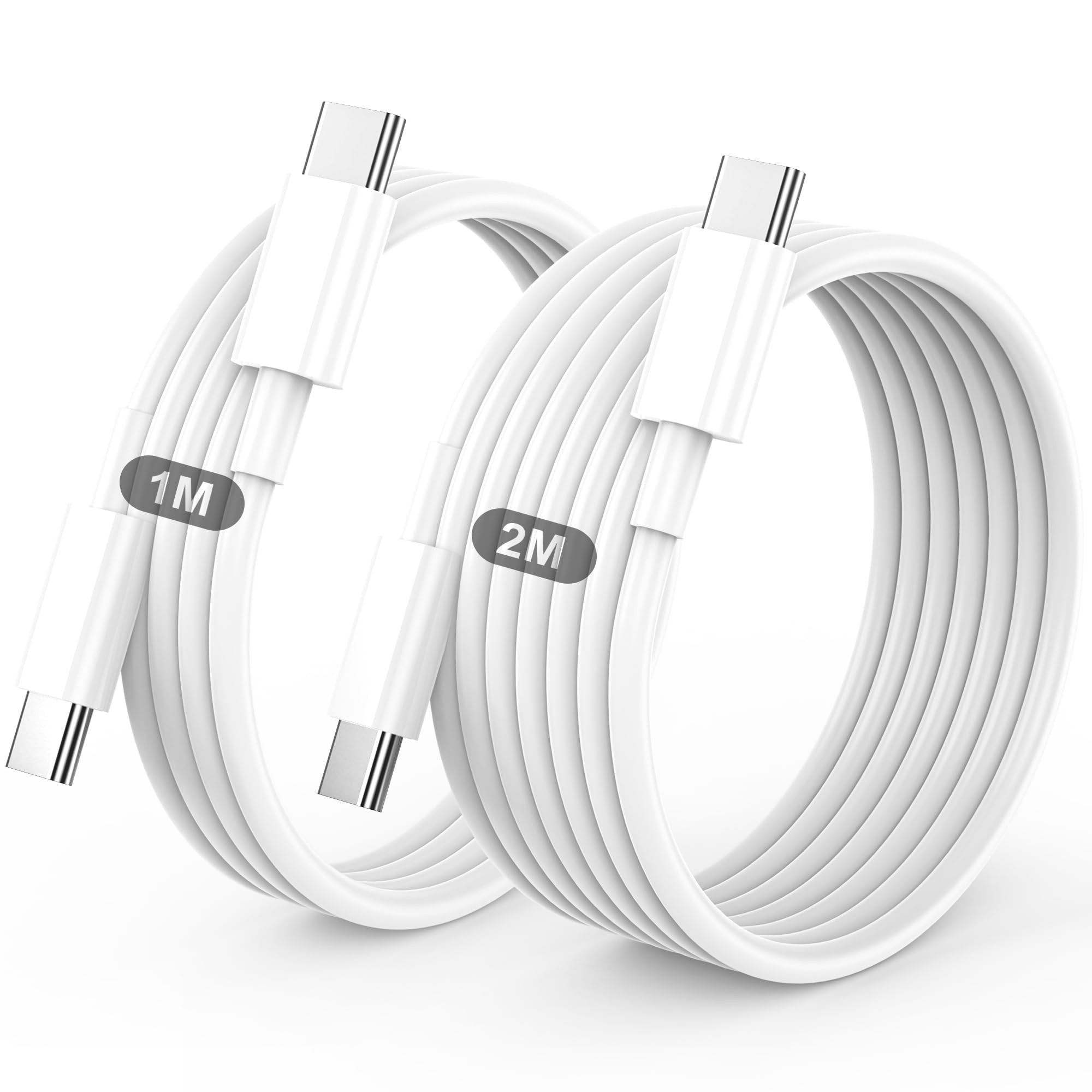 Cable USB C Carga Rápida,1M+2M Cable USB C a USB C, Tipo C Cable 60W, Cable USB C Carga Rápida para iPhone 17/16/15/Pro/Plus/Pro Max, etc