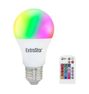 Extrastar – Bombilla LED A60, 9W, E27, RGB, Con Mando