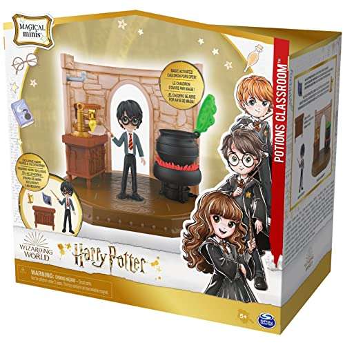 Harry Potter Magical Minis Wizarding World - Set Aula de las Pociones con 1 figura Harry Potter Exclusiva 8cm y 3 Acc.