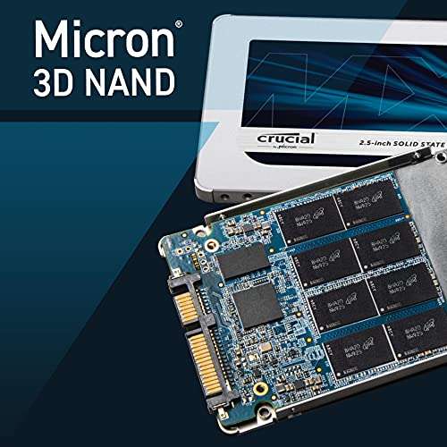 Crucial MX500 500GB 3D NAND SATA de 2,5 pulgadas SSD Interno - Hasta 560MB/s - CT500MX500SSD1