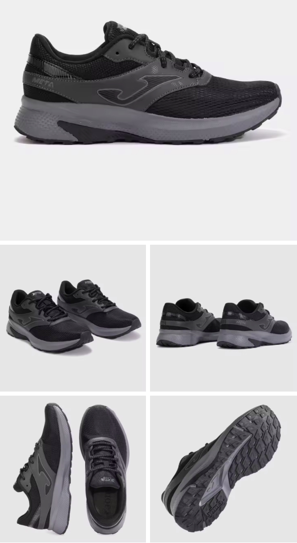 Zapatillas de Running Joma Meta 2501 para Hombre en Negro y Gris