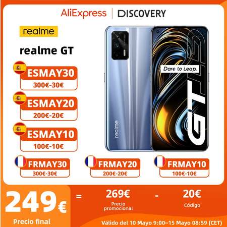 realme GT 5G 8GB, 128GB, Snapdragon 888, 5G, 6,43" 120Hz AMOLED, 65W, DartCharge, 64MP, 4500mAh, NFC - Desde España