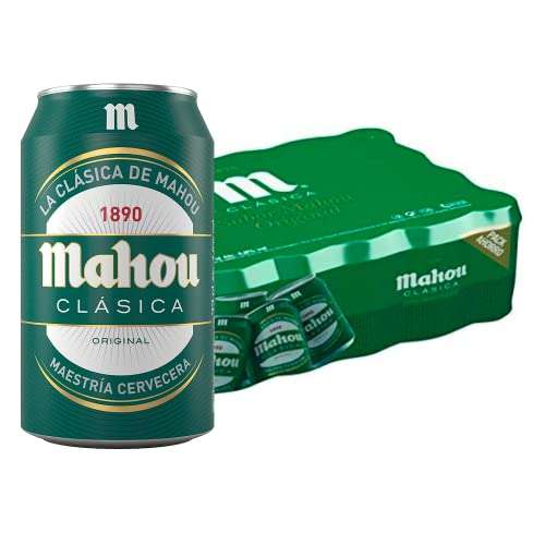 Pack Mahou Clásica Cerveza Dorada Lager, 24 x 33cl