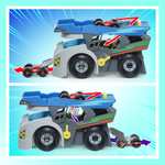 PJ Masks Power Heroes - Vehículo Transportador - Set de Juego con camión y Dos Coches Duo Racers - Juguete para niños y niñas