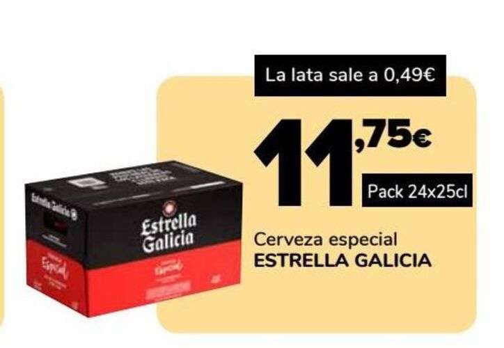Cerveza especial ESTRELLA GALICIA 24x25cl (0,49€ lata) (1,95€/L) SUPECO