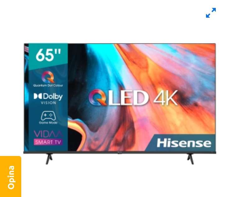 TV QLED 65" (165,1 cm) Hisense 65E78HQ, 4K UHD, Smart TV +Puesta en Marcha