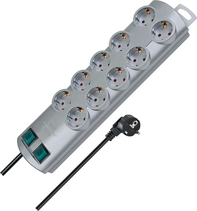 Brennenstuhl Primera-Line regleta enchufes con 10 tomas corriente y 2 interruptores individuales