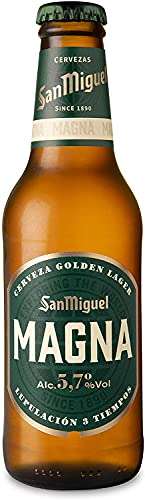 San Miguel Magna - Cerveza Dorada Lager, Pack de 24 Botellas x 25 cl - 5,7% de Volumen de Alcohol