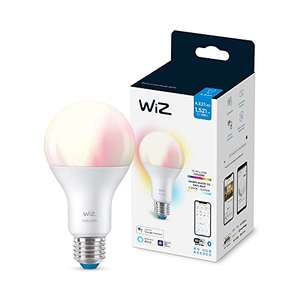 WiZ - Bombilla LED Inteligente Wi-Fi, RGB multicolor,13W(Eq. 100W) E27 A67, Luz Blanca y de Colores
