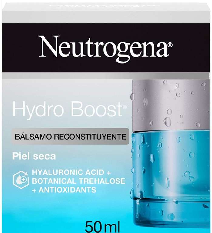 Neutrogena Hydro Boost Bálsamo Reconstituyente con Ácido Hialurónico, Hidratante Facial para Piel Seca, 50 ml