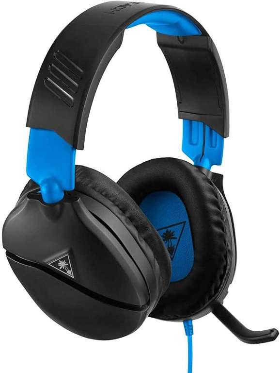 Turtle Beach Recon 70P TBS-3555-02: Auriculares Gaming para PS4, PS5, Xbox One, Nintendo Switch y PC, Negro/Azul
