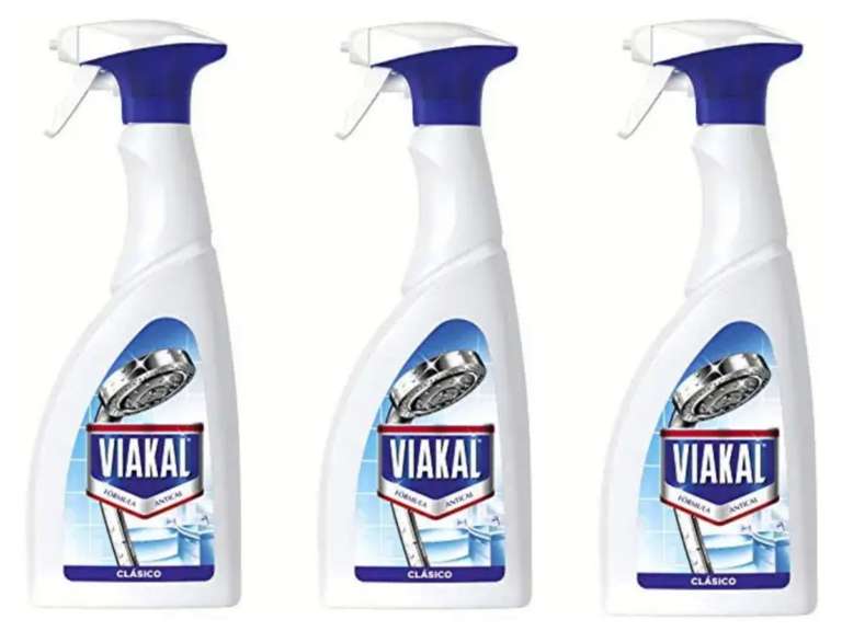 3x Viakal Clasico Antical Spray, 700ml, Eliminador De Cal Dificiles En El Baño y la Cocina, Evita la Reaparicion de Cal [2'66€/ud]