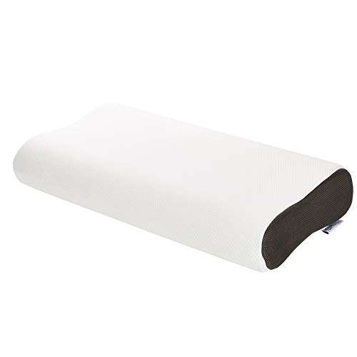Almohada con soporte para cuello de espuma con memoria, de contorno, 60 x 35 x 11/7/11 cm