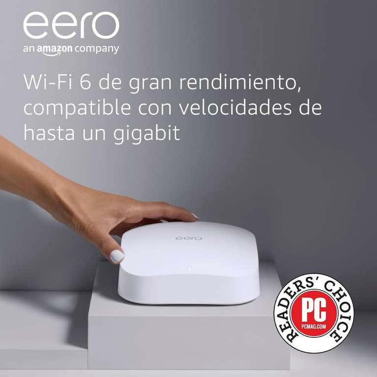 Sistema de router de malla Amazon eero Pro 6 con Wi-Fi 6, Router/extensor wifi de malla, Sistema Wi-Fi 6 de malla