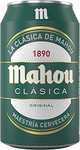 Mahou Clásica Cerveza Dorada Lager, Auténtica Cerveza Mahou Con Sabor Suave, 4.8% Vol. Alcohol, Pack 28 Latas x 33cl