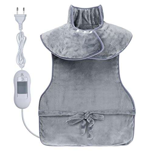 Almohadilla Electrica Térmica para Espalda cuello y hombros, Manta electrica de 23"x39"